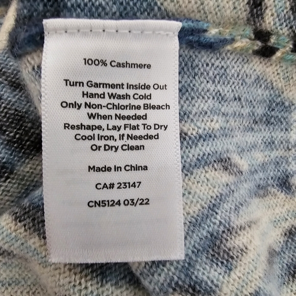 Talbots Pure Cashmere Peacock Feather Crew Neck Sweater Sz 2X - Picture 5 of 5